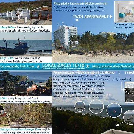 Apartament Z Panoramicznym Widokiem Na Morze Blisko Plazy I Centrum Pl Eng De ミエンジズドロイェ エクステリア 写真